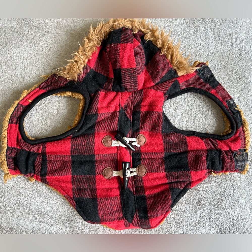 Plaid Dog Jacket with Hood